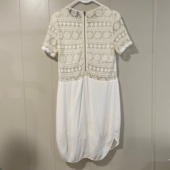 ASTR The Label White Lace Detail Short Sleeve Dress Women’s Size (small) Elegant - Picture 1 of 6